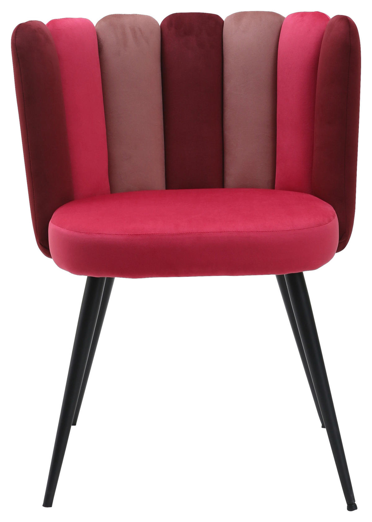 STUHL Samt Rot  - Rot/Schwarz, Design, Textil/Metall (58,5/79/55,5cm) - home24