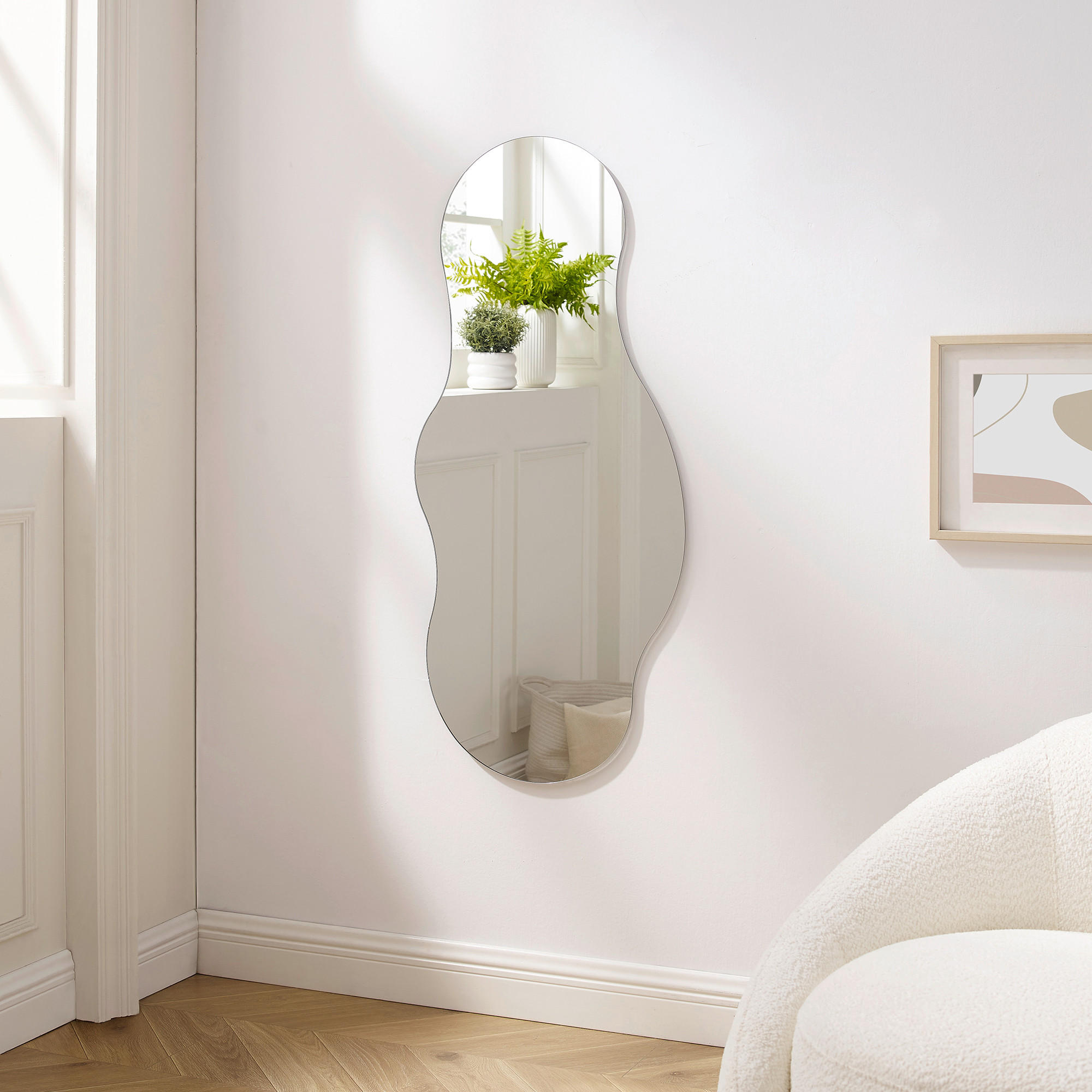 WANDSPIEGEL 50/110/0,5 cm    in organisch  - Klar, Design, Glas/Holzwerkstoff (50/110/0,5cm) - Livetastic