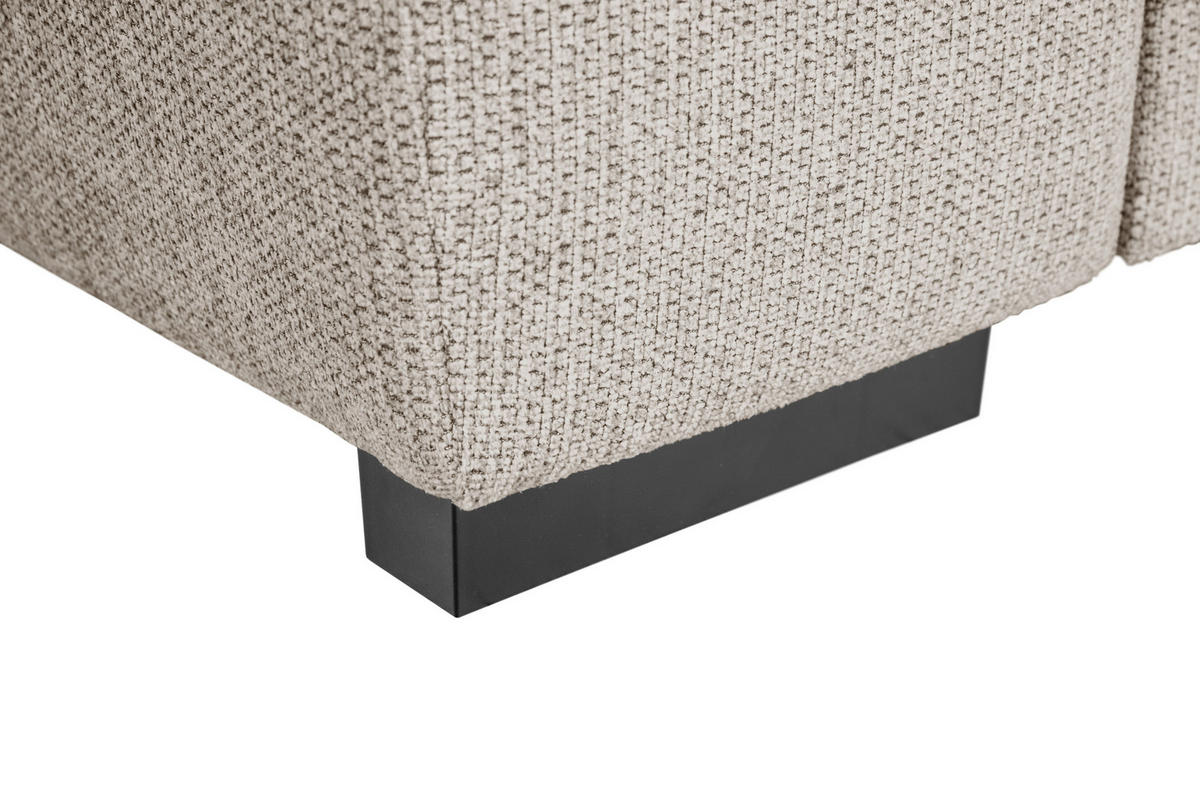 ECKSOFA in Struktur Greige  - Greige/Schwarz, Design, Kunststoff/Textil (205/284cm) - MID.YOU