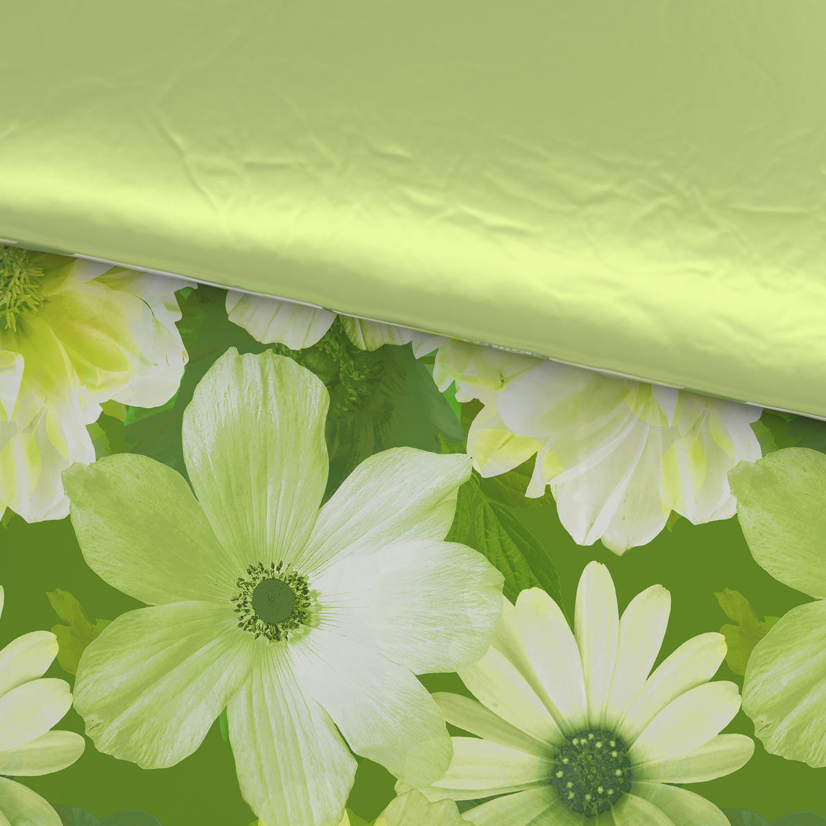 WENDEBETTWÄSCHE 135/200 cm  - Grün, Textil (135/200cm) - Bio:Vio