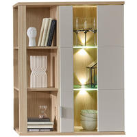 HÄNGEVITRINE Eichefarben, Kaschmir  80/101/38 cm  - Kaschmir/Eichefarben, Basics, Glas/Holzwerkstoff (80/101/38cm) - Stylife