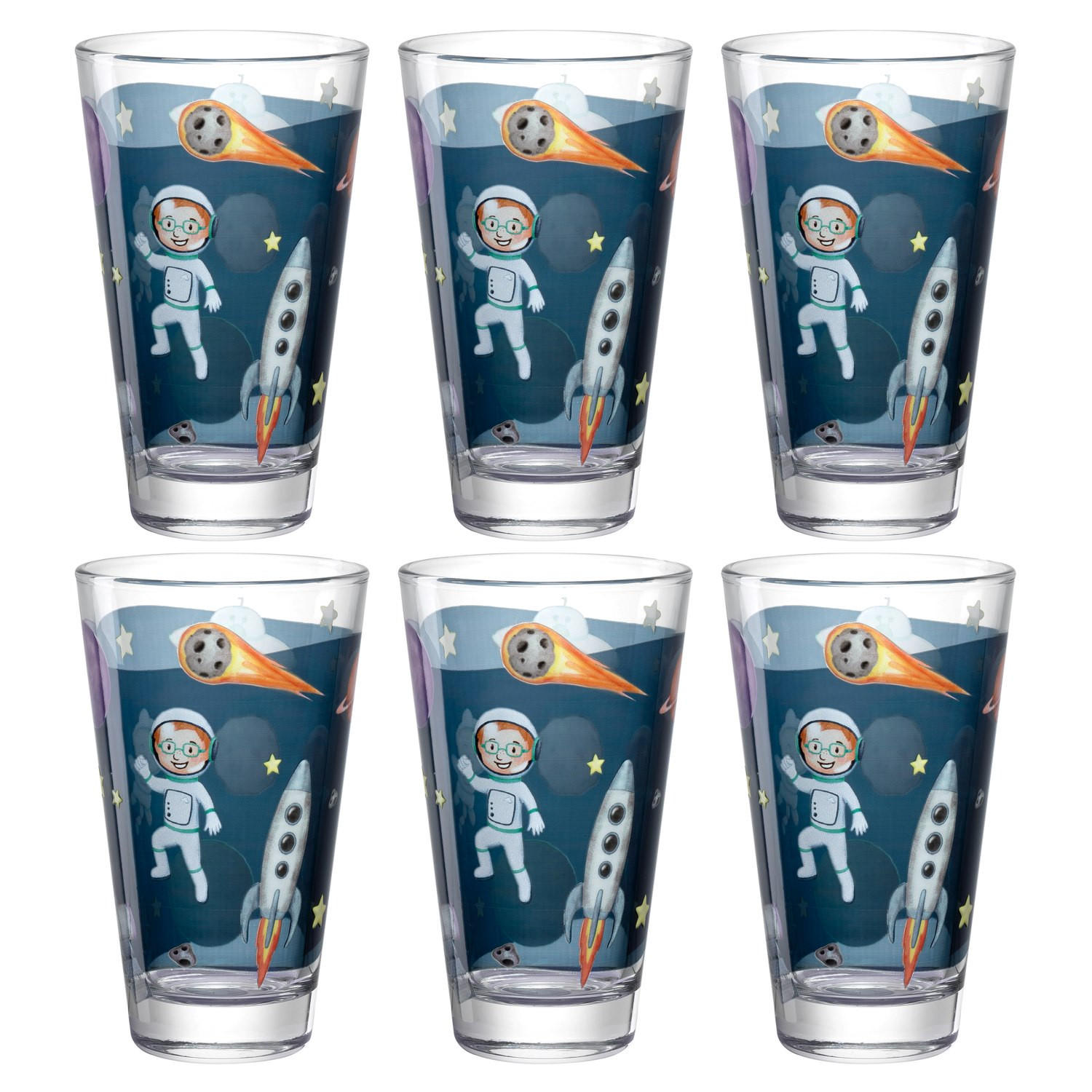 KINDER-GLÄSERSET Bambini Aventura 6-teilig  - Trend, Glas (8/13,20/8cm) - Leonardo