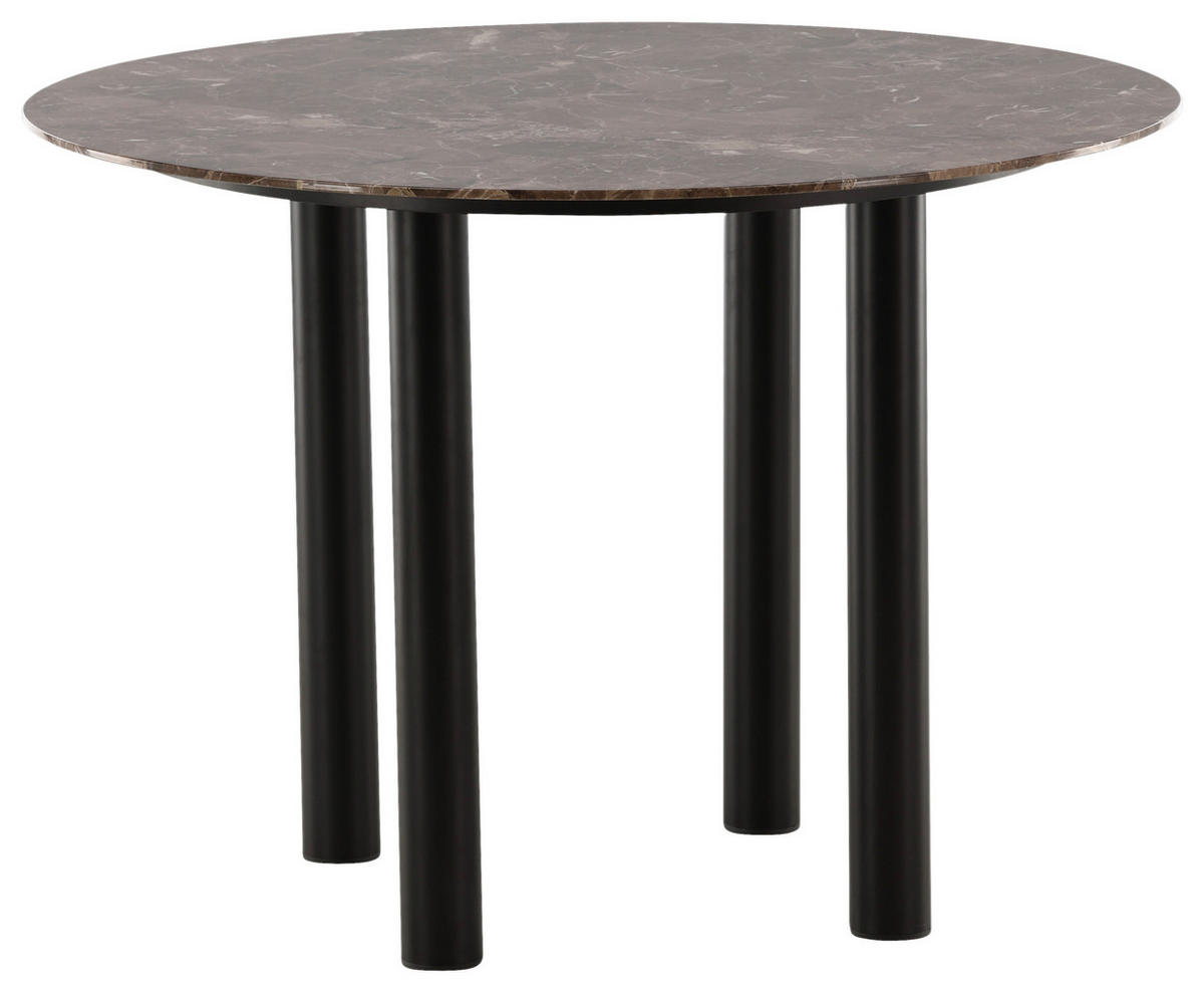 ESSTISCH furniert Schwarz, Dunkelbraun  - Dunkelbraun/Schwarz, Design, Holzwerkstoff/Metall (106/106/75cm) - Livetastic