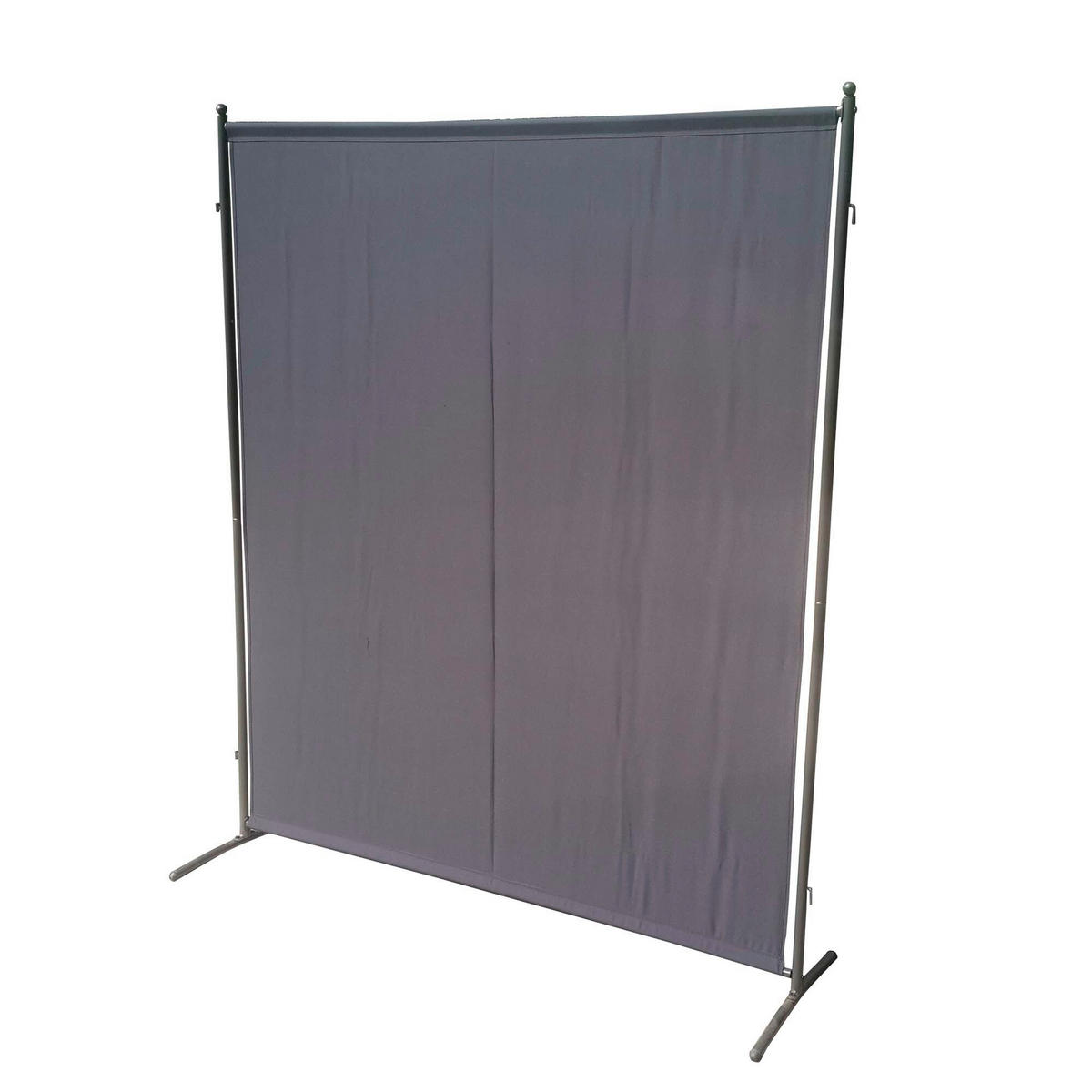 SICHTSCHUTZ - Silberfarben/Grau, KONVENTIONELL, Textil/Metall (155/188/50cm) - Gardenson