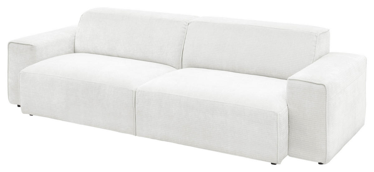 BIGSOFA in Chenille Weiss  - Weiss/Schwarz, Design, Kunststoff/Textil (238/71/101cm) - Pure Home Lifestyle