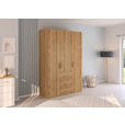 DREHTÜRENSCHRANK in Eichefarben - Eichefarben/Silberfarben, Design, Holzwerkstoff/Kunststoff (151/223/60cm) - Novel