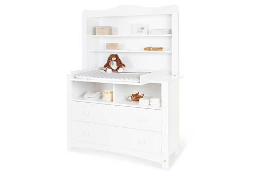 WICKELKOMMODE PINOLINO FLORENTINA 130/180/57-77 cm  - Rosa/Weiß, Trend, Holzwerkstoff/Kunststoff (130/180/57-77cm) - Pinolino