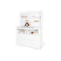WICKELKOMMODE PINOLINO FLORENTINA Weiß  - Rosa/Weiß, ROMANTIK / LANDHAUS, Holzwerkstoff/Kunststoff (130/180/57-77cm) - Pinolino