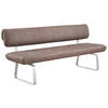 SITZBANK in Metall, Textil Grau, Edelstahlfarben  - Edelstahlfarben/Grau, Design, Textil/Metall (200/88/68cm) - Venjakob