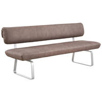 SITZBANK in Metall, Textil Grau, Edelstahlfarben  - Edelstahlfarben/Grau, Design, Textil/Metall (200/88/68cm) - Venjakob