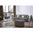 ECKSOFA in Plüsch Graphitfarben  - Creme/Schwarz, MODERN, Kunststoff/Textil (166/235cm) - Hom`in