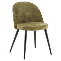 STUHL-SET 2 Stück  in Stahl Samt Metall, Textil  - Schwarz/Grün, Design, Textil/Metall (57/76.5/50cm) - Livetastic