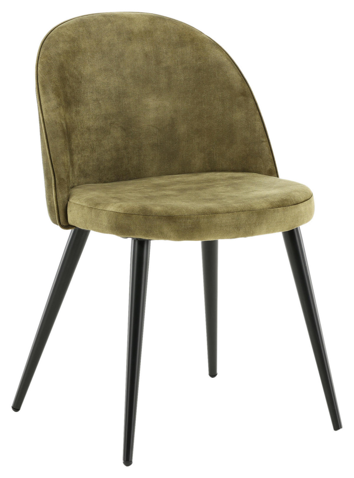 STUHL-SET 2 Stück  in Stahl Samt Metall, Textil  - Schwarz/Grün, Design, Textil/Metall (57/76.5/50cm) - Livetastic