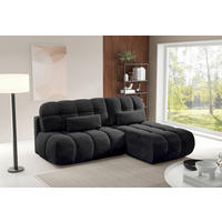 ECKSOFA TARANTO in Webstoff Schwarz  172/225 cm  - Schwarz, Design, Kunststoff/Textil (172/225cm) - Livetastic
