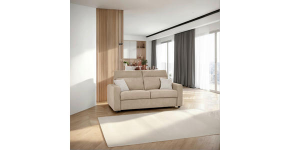 SCHLAFSOFA Mikrofaser Beige  - Beige/Creme, KONVENTIONELL, Kunststoff/Textil (186/101/101cm) - Carryhome