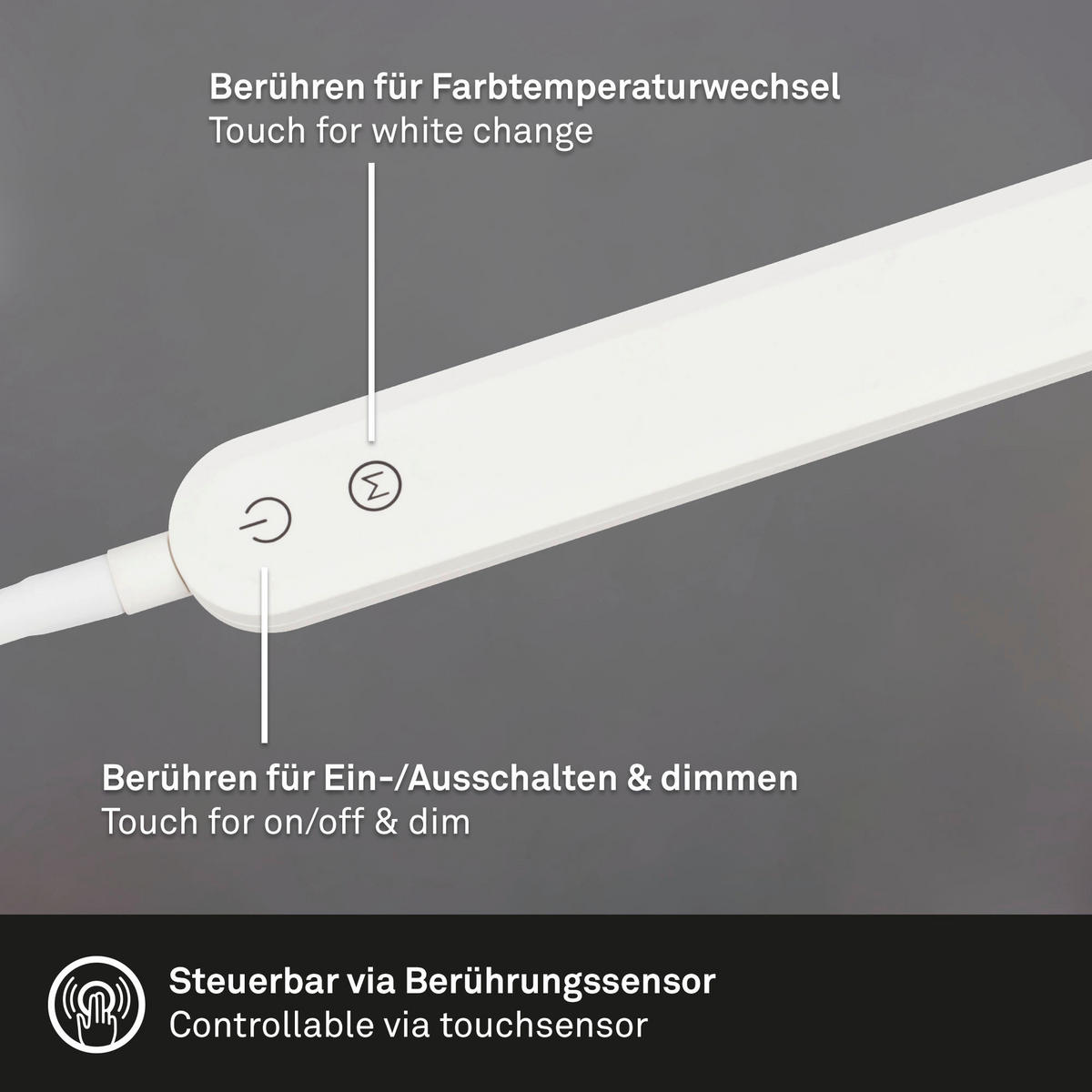 LED-SVETILKA ZA PISALNO MIZO               - bela, Basics, kovina/umetna masa (95/16,5/23cm)