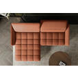 ECKSOFA Rostfarben Flachgewebe Rücken echt, Kopfteilverstellung, Sitztiefenverstellung  - Rostfarben/Schwarz, KONVENTIONELL, Textil/Metall (175/272cm) - Carryhome