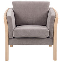 SESSEL Chenille Hellgrau    - Eichefarben/Hellgrau, Design, Holz/Textil (87/79/82cm)