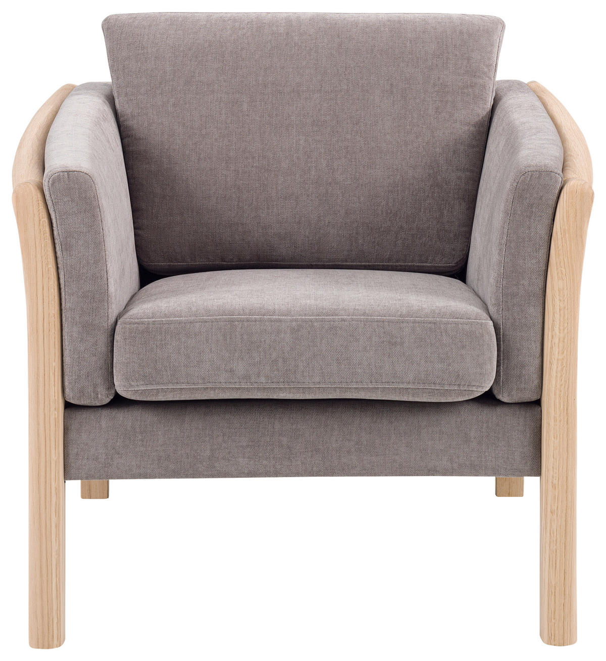 SESSEL Chenille Hellgrau    - Eichefarben/Hellgrau, Design, Holz/Textil (87/79/82cm)