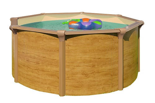 POOL-SET 32 WOOD 550/130 cm  - Sandfarben/Braun, Basics, Kunststoff (550/130cm)
