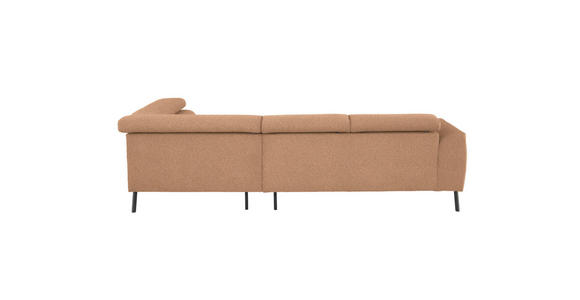 ECKSOFA in Webstoff Rostfarben 280/205 cm - Rostfarben/Schwarz, Design, Textil/Metall (280/205cm) - Xora