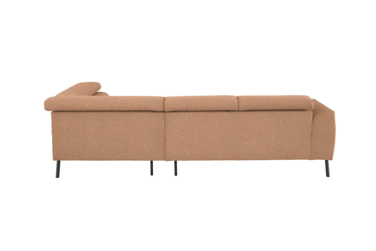 ECKSOFA in Webstoff Rostfarben  280/205 cm  - Rostfarben/Schwarz, Design, Textil/Metall (280/205cm) - Xora