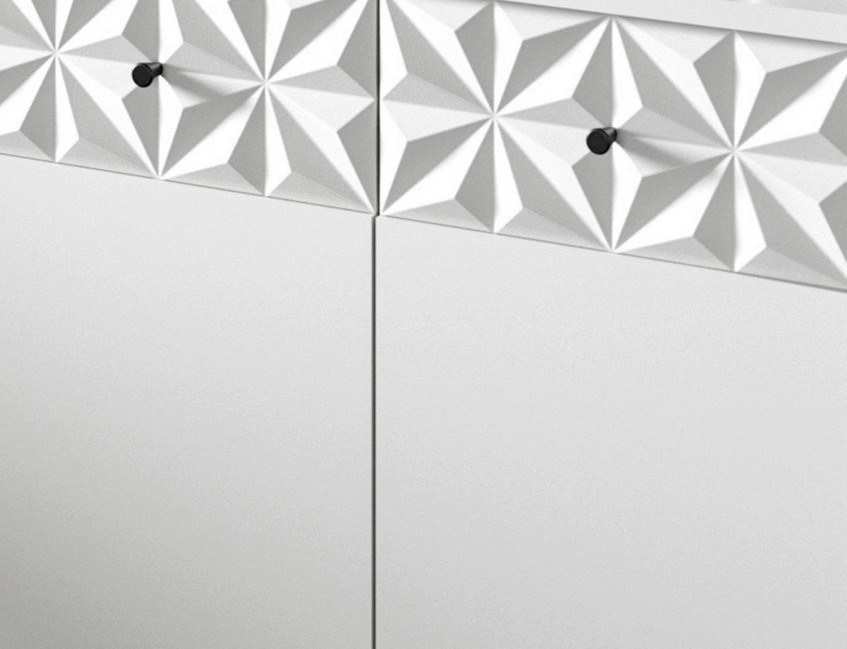 KOPALNICA  bela  - črna/bela, Moderno, kovina/steklo (130cm) - MID.YOU