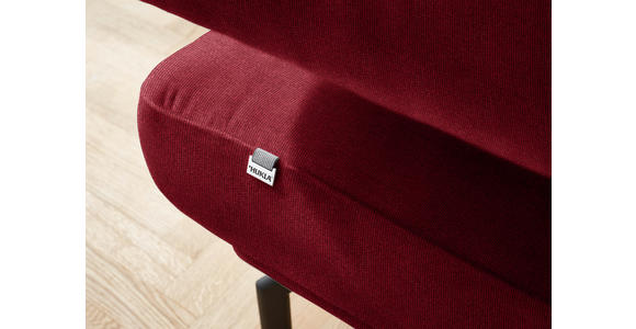 ECKSOFA in Chenille Rot  224/305 cm  - Rot/Schwarz, Design, Textil/Metall (224/305cm) - Dieter Knoll