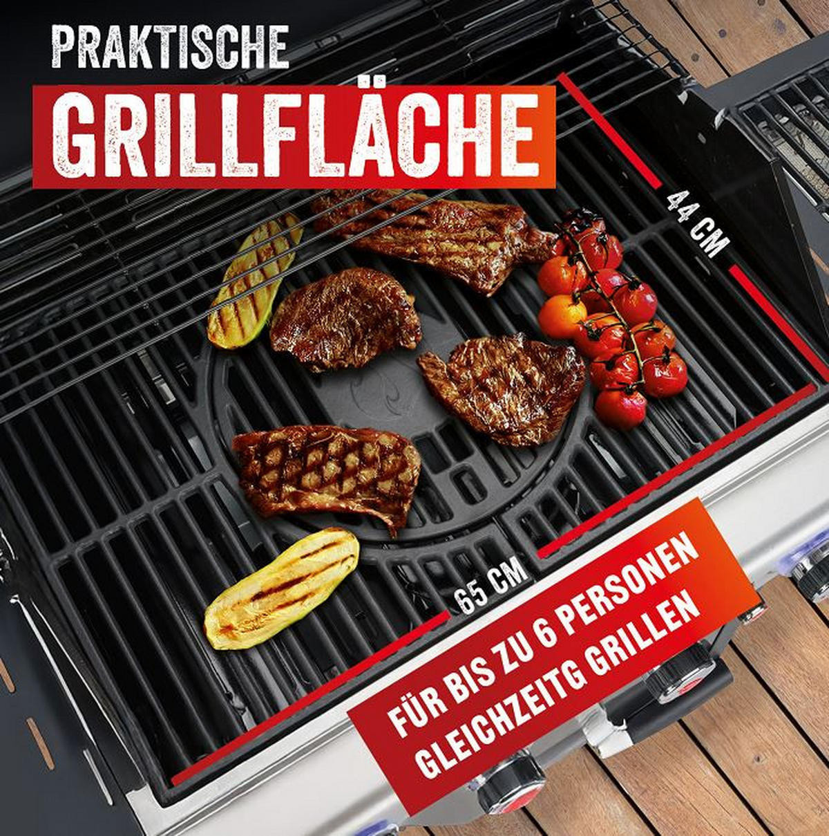 GASGRILL  Grau, Schwarz  - Schwarz/Grau, Basics, Metall (140/120/57cm) - Landmann