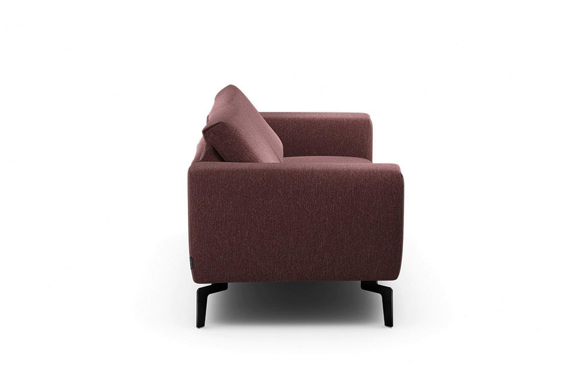 2-SITZER-SOFA Chenille Rot  - Rot/Schwarz, Design, Textil/Metall (180/86/86-94cm) - SENSOO