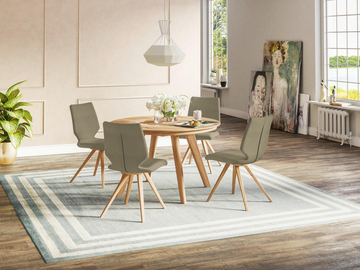 STUHL Struktur  - Sandfarben/Eichefarben, Design, Holz/Textil (50/92/64cm) - Venjakob