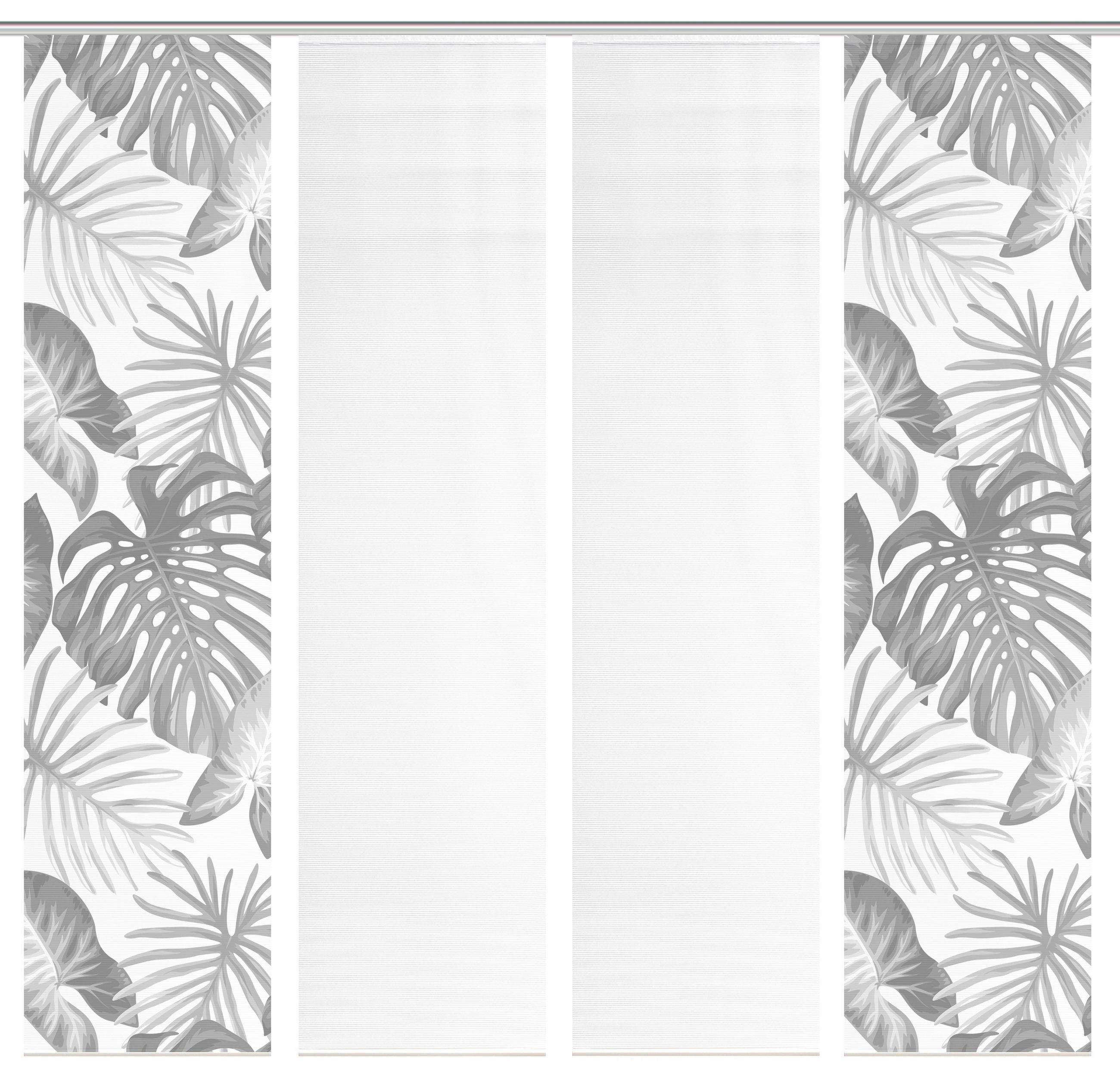 FLÄCHENVORHANG  4 Stück  blickdicht  60/260 cm   - Hellgrau/Weiß, Natur, Textil (60/260cm)