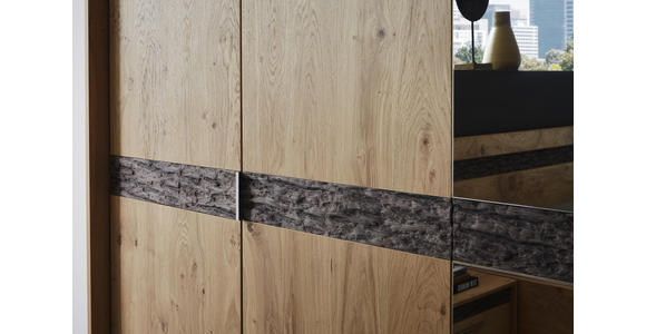 DREHTÜRENSCHRANK in Eichefarben - Chromfarben/Eichefarben, Natur, Holz/Holzwerkstoff (299,2/229,4/59,5cm) - Dieter Knoll