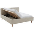 POLSTERBETT 160/200 cm  in Beige  - Eichefarben/Birkefarben, Design, Holz/Textil (160/200cm) - Xora