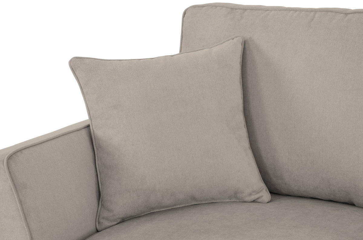 ECKSOFA Sandfarben Velours  - Sandfarben/Schwarz, KONVENTIONELL, Holz/Textil (244/159cm) - Carryhome