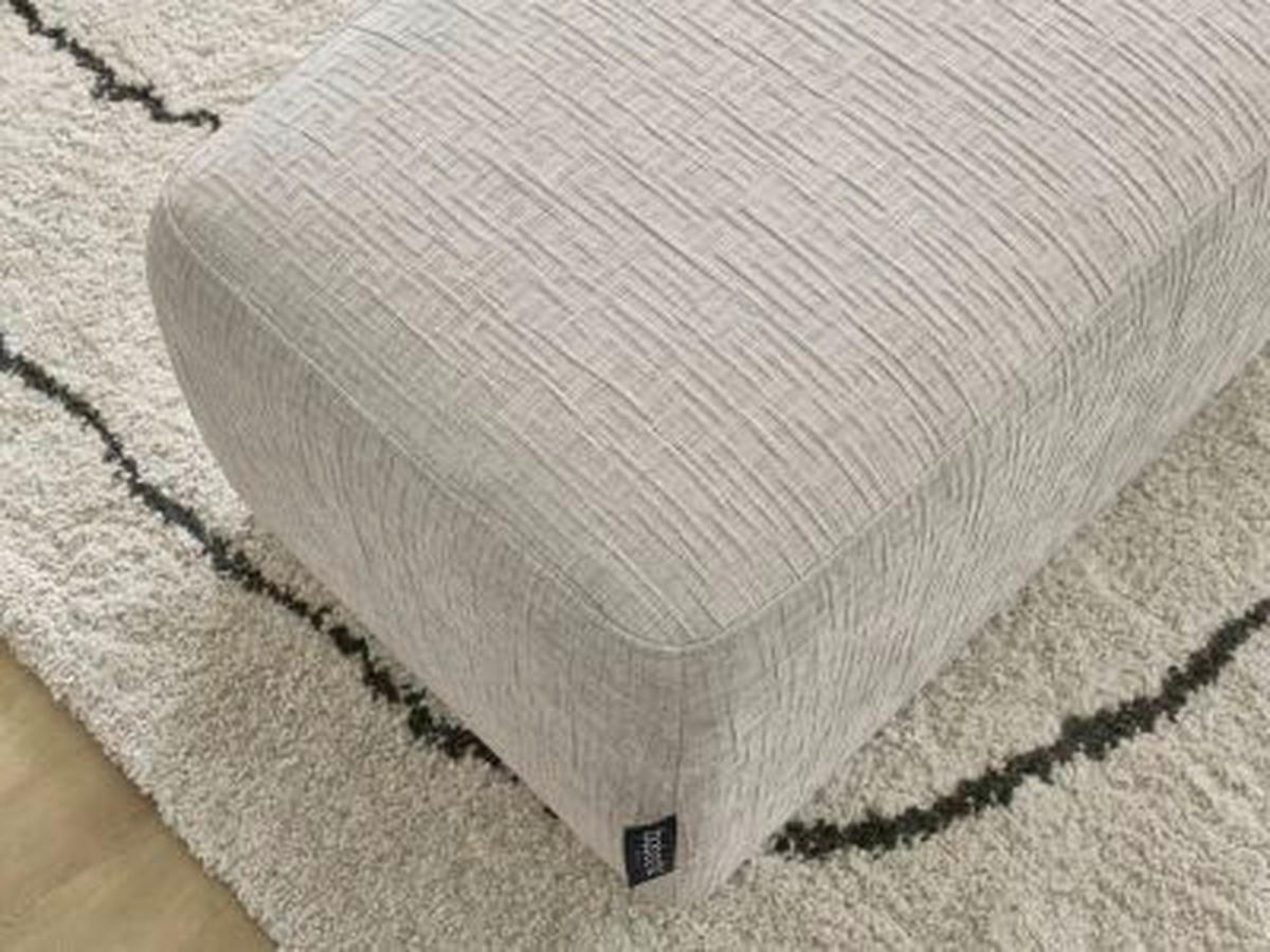 HOCKER ATILLA Struktur Beige  - Beige/Schwarz, MODERN, Kunststoff/Textil (92/44/48cm)