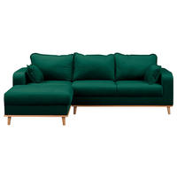 ECKSOFA Mikrofaser Grün  - Wengefarben/Grün, Design, Holz/Textil (150/230cm) - Livetastic