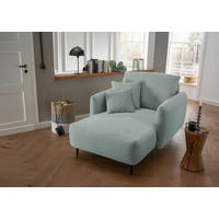 XXL-SESSEL Cord Hellblau    - Schwarz/Hellblau, Design, Textil/Metall (112/95/158cm) - Livetastic