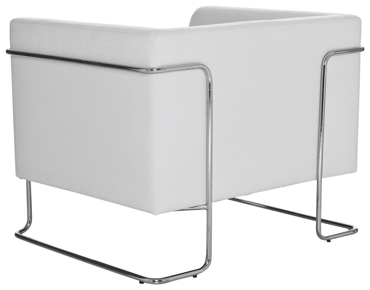 DIZAJNERSKI FOTELJ,  bela tekstil - barve kroma/bela, Moderno, kovina/tekstil (88/74/74cm) - MID.YOU