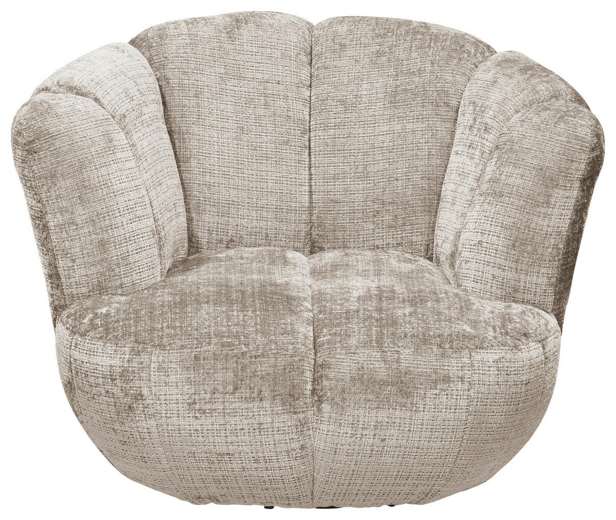 SESSEL in Chenille Taupe  - Taupe/Schwarz, Konventionell, Textil/Metall (101/69/107cm) - MID.YOU