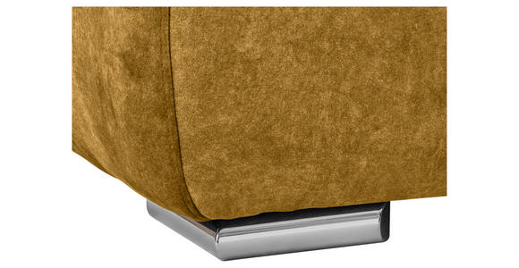 ECKSOFA Goldfarben, Gelb Velours - Chromfarben/Gelb, KONVENTIONELL, Kunststoff/Textil (247/247cm) - Carryhome
