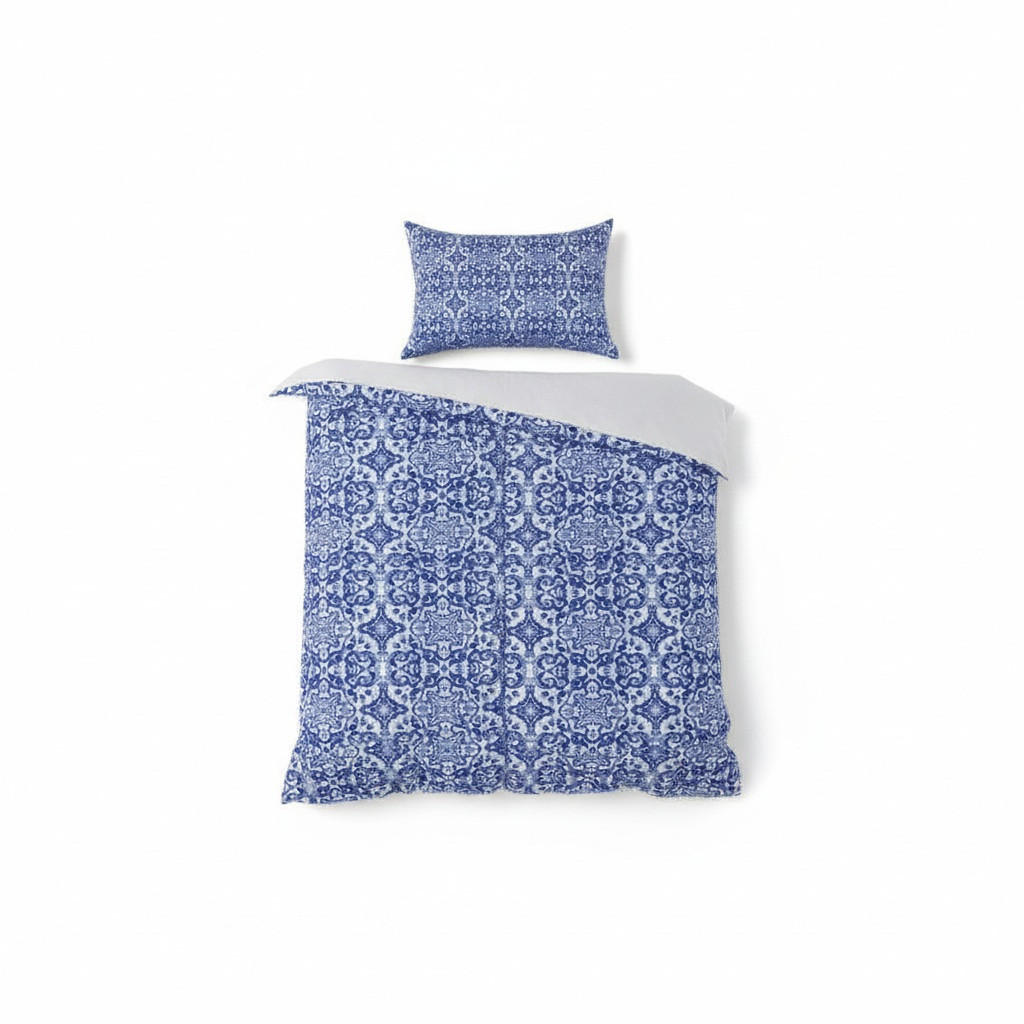 BETTWÄSCHE 135/200 cm  - Weiß/Dunkelblau, Basics, Textil (135/200cm)