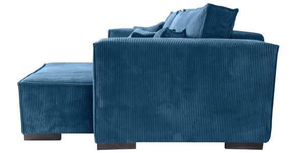 ECKSOFA Blau Cord - Blau/Braun, KONVENTIONELL, Holz/Textil (230/190cm) - Carryhome