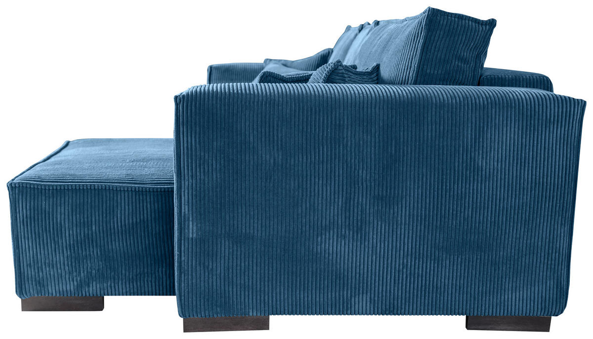 ECKSOFA in Cord Blau  - Blau/Braun, KONVENTIONELL, Holz/Textil (230/190cm) - Carryhome