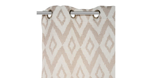 ÖSENSCHAL MANTIS blickdicht 140/245 cm - Taupe/Creme, Design, Textil (140/245cm) - Dieter Knoll