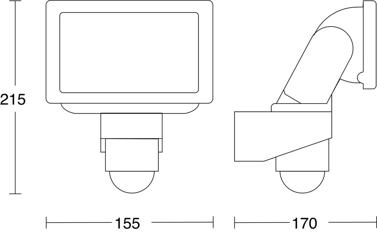 LED-STRAHLER 17,6/15,5/21 cm   - Schwarz, Design, Metall (17,6/15,5/21cm) - Steinel