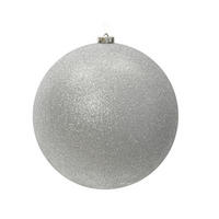 CHRISTBAUMKUGEL 20 cm  - Silberfarben, Basics, Kunststoff (20cm) - X-Mas