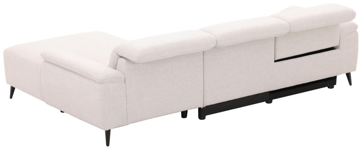 ECKSOFA inkl. Funktionen Hellgrau Leinenoptik  - Schwarzchrom/Hellgrau, Design, Holz/Kunststoff (270/75/171cm) - Xora