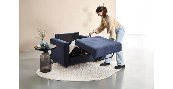 SCHLAFSESSEL Webstoff Dunkelblau    - Schwarz/Dunkelblau, KONVENTIONELL, Textil (104/85/90cm) - Xora