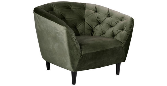 CHESTERFIELD-SESSEL - Dunkelgrün/Schwarz, Trend, Holz/Textil (97/79/83cm) - Ambia Home